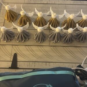 Source Unknown Gold and Silver Angel Decorations